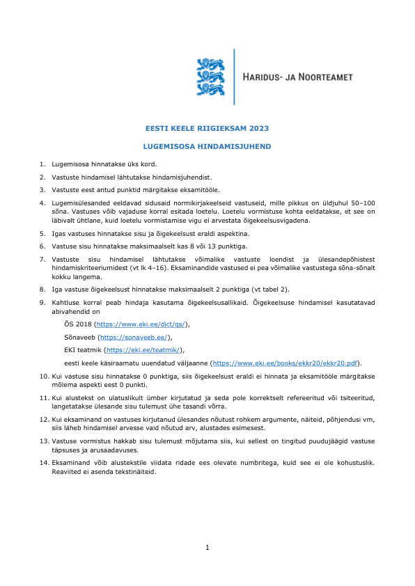 Eesti keele RE_2023_lugemisosa hindamisjuhend