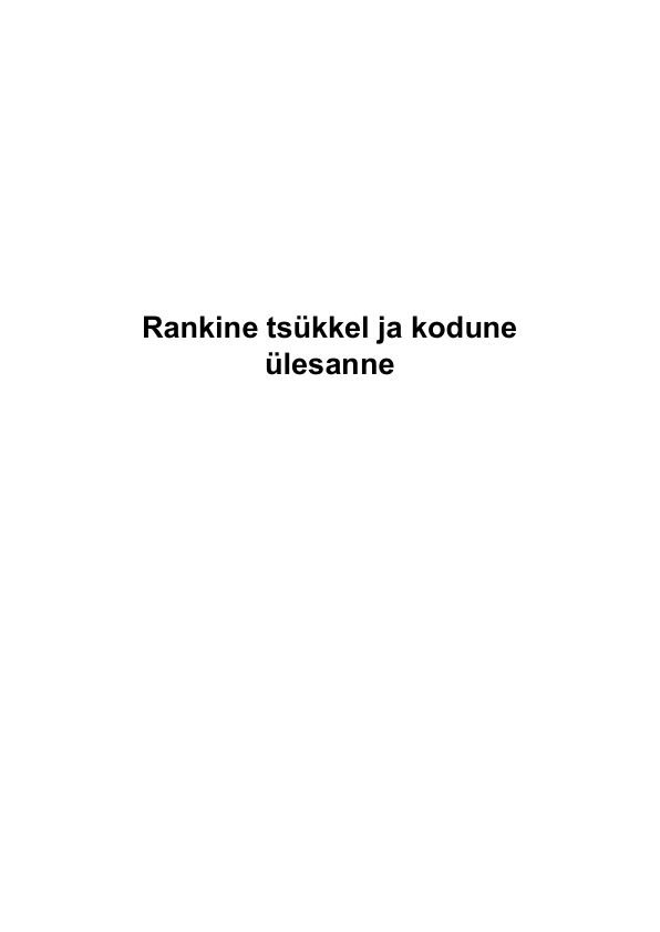 Rankine tsükkel ja kodune ülesanne