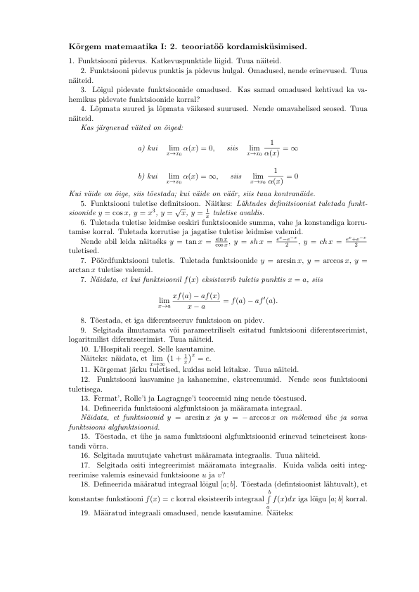 2. teooriatöö kordamisküsimused