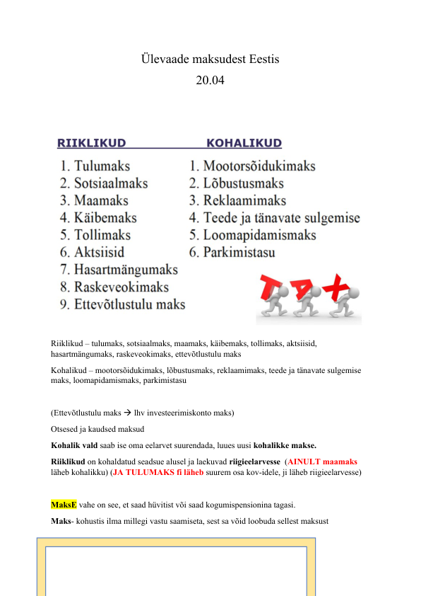 Maksundus 3. Kontrolltöö materjalid