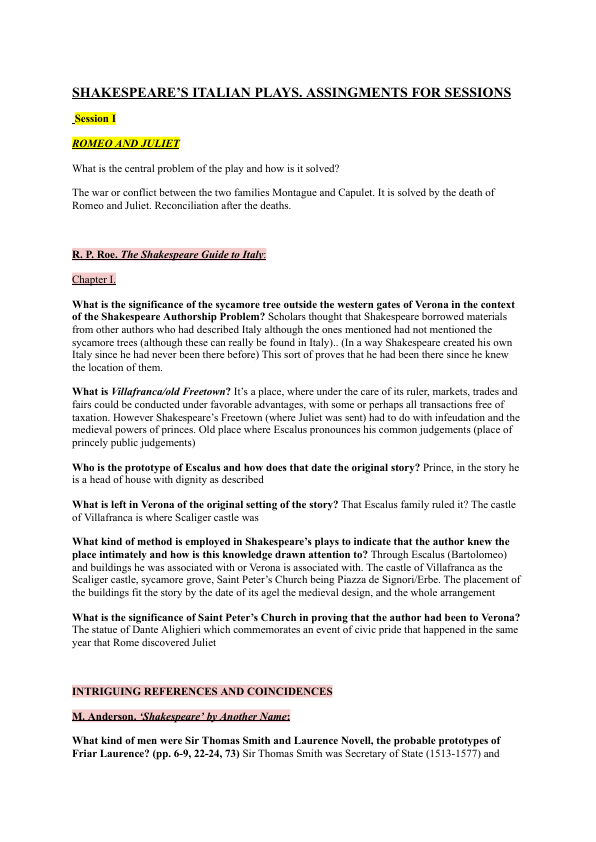 Shakespeare's plays
