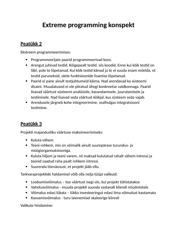 Extreme programming konspekt
